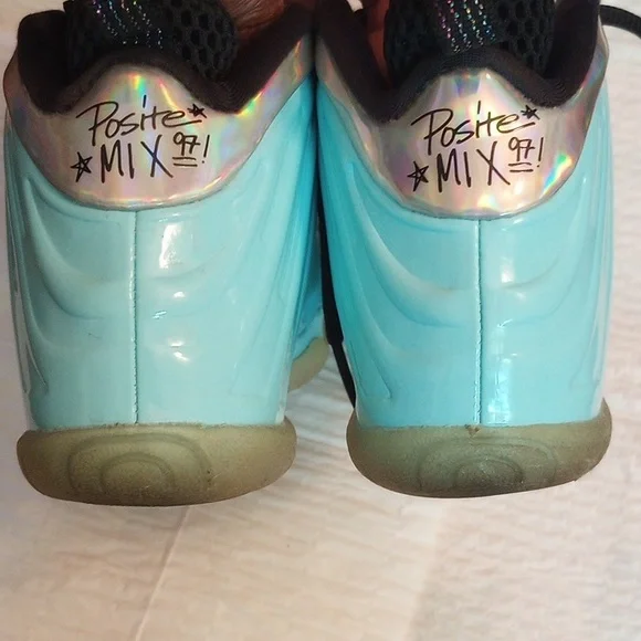 Kids Nike Little Posite One Teal Sneaker shoes - Picture 4 of 6